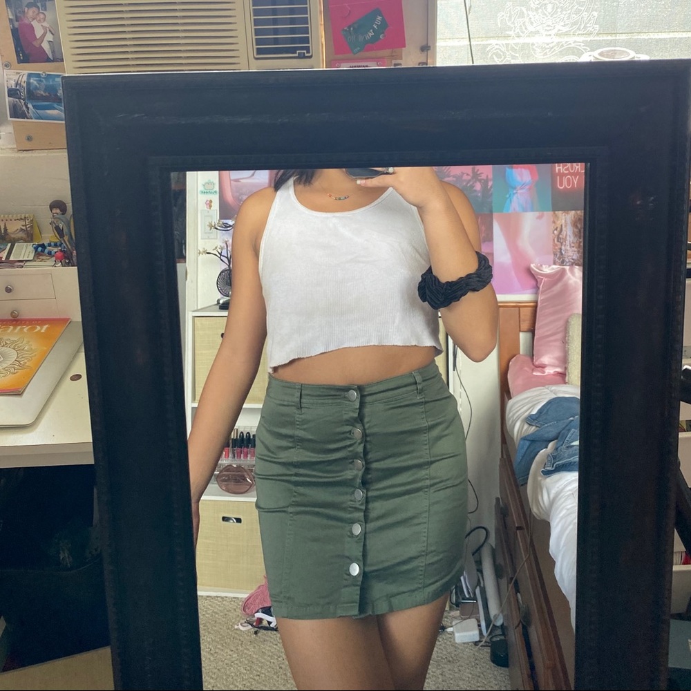 Olive green skirt